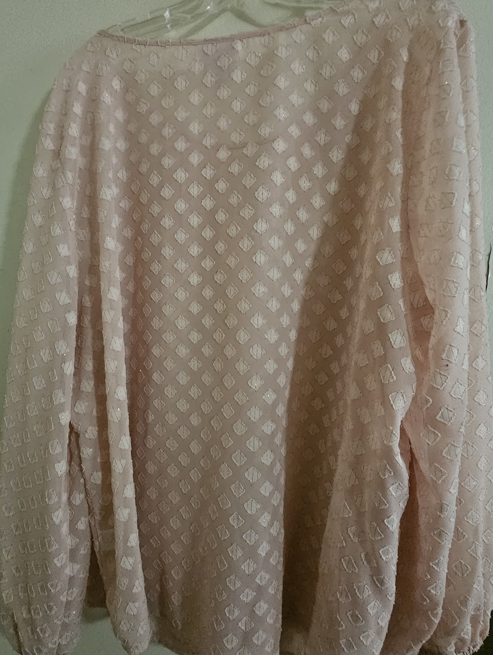 Liz Claiborne Blush Pink Textured Peasant Tunic - Picture 4 of 4